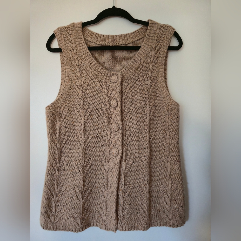 Elegant Tan Knit Sweater Vest